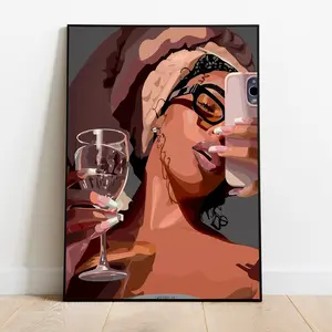 Black Woman Art Poster ,Trend art, Black Woman Wall Art, Black Girl Wall Art,  Black poster art, black girl poster