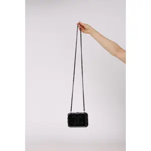 Pre-owned CHANEL Designer Handbag/Wallet Shoulder Bags Ultra Rare Runway 2014 Plexiglass Egg Carton Jewelry Box on Chain