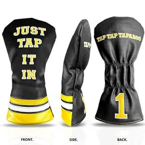 Happy Gilmore Golf Club Covers - Funny 'Just Tap It in' Driver Headcover - Premium Pu Leather - Personalized Golf Club Covers - Golf Accessories for Men and Women, Fits Any Size.