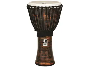 Toca TF2DJ-12SC 12 in. Freestyle II Rope-Tuned Djembe Percussion Instrument, Spun Copper, Extremely Durable, Ideal for Beginners and Pros, Drum Circles, Deep Bass Tones