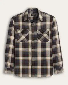 Pendleton Burnside Flannel Shirt in Natural/Charcoal plaid