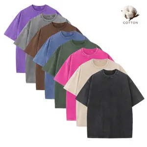 Men Women 3-Pack Acid Wash Cotton Crew Neck Half-Short Sleeve Oversized Pullover T-Shirts, Vintage Comfy Fabric, Casual Loose Baggy Unisex Streetwear Tops for Summer, Basic Workout Womenswear acid