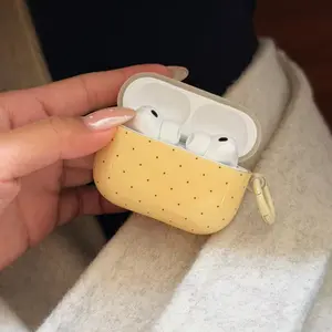 Polka Dot and Ring Case for Apple AirPods Pro 2, Stylish Earphone Cover for AirPods 3, 4, 2, Trendy Women's Headphone Case, Headphone Bag