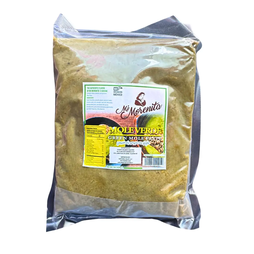 El Alebrije - Mole Verde Tradicional 450 gr (1. Lb) Mole Gourmet en Pasta  - Authentic Pipian Mole Paste Gourmet Style- Made with Natural Pumpking seed | Imported from Mexico