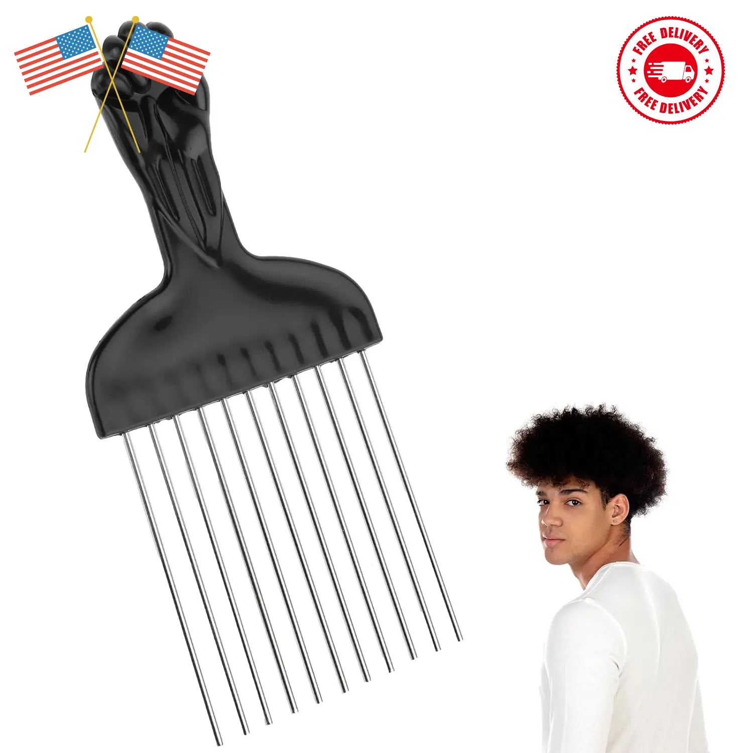 Hair Picks for Curly Hair, 1 Pcs