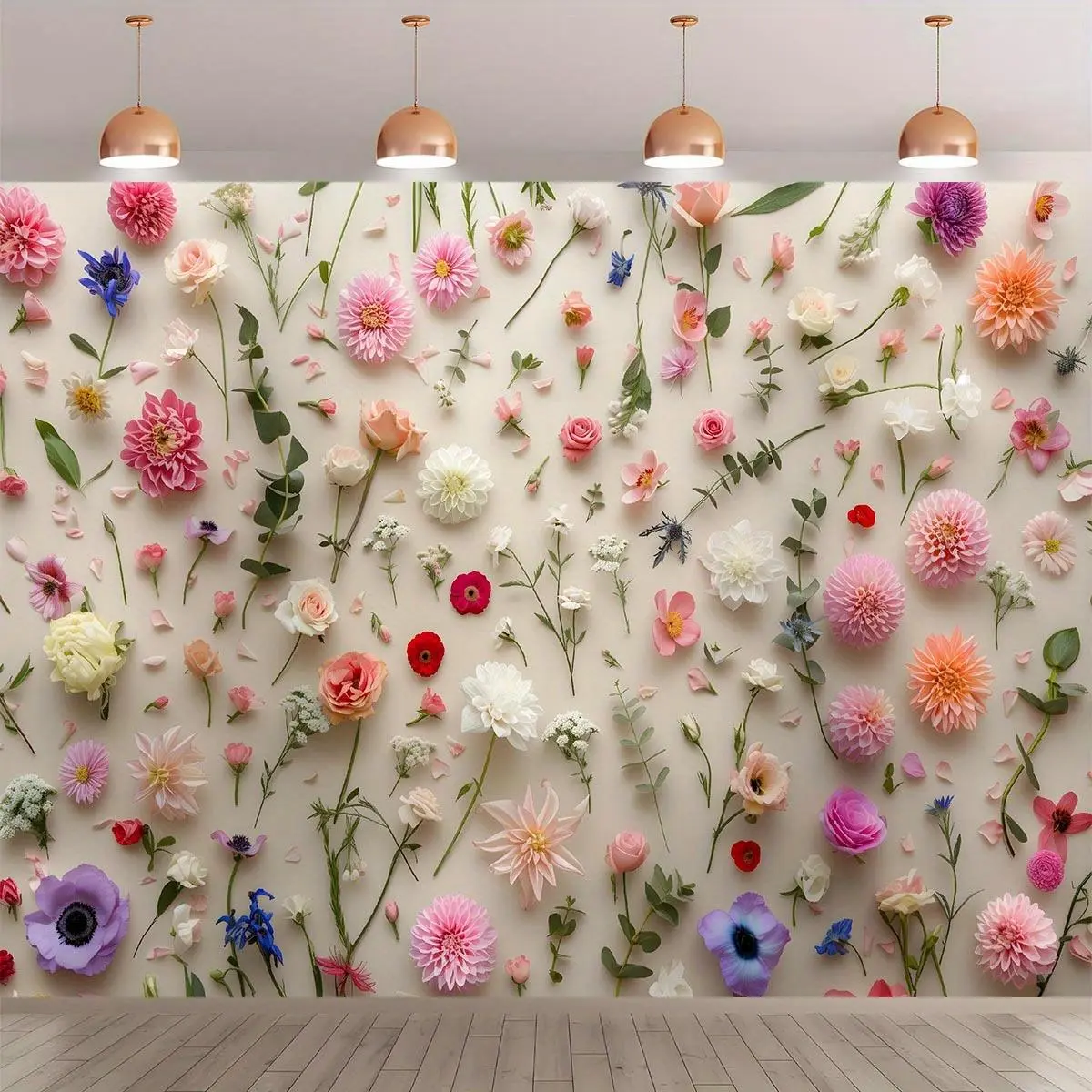Flower Pattern Wall Hanging Banner, 1 Count Colorful Flower Pattern Wall Decor, Wall Art for Home Living Room Bedroom Dormitory