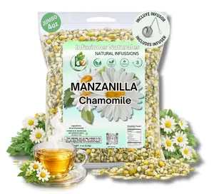 VIRAL Manzanilla TE (Chamomile Flowers) 4 oz. 113g Tea Loose Leaf, Herb, Vegan, 100% Natural+ Tea Strainer Stainless, Infuser Tea Ball for Loose Leaf