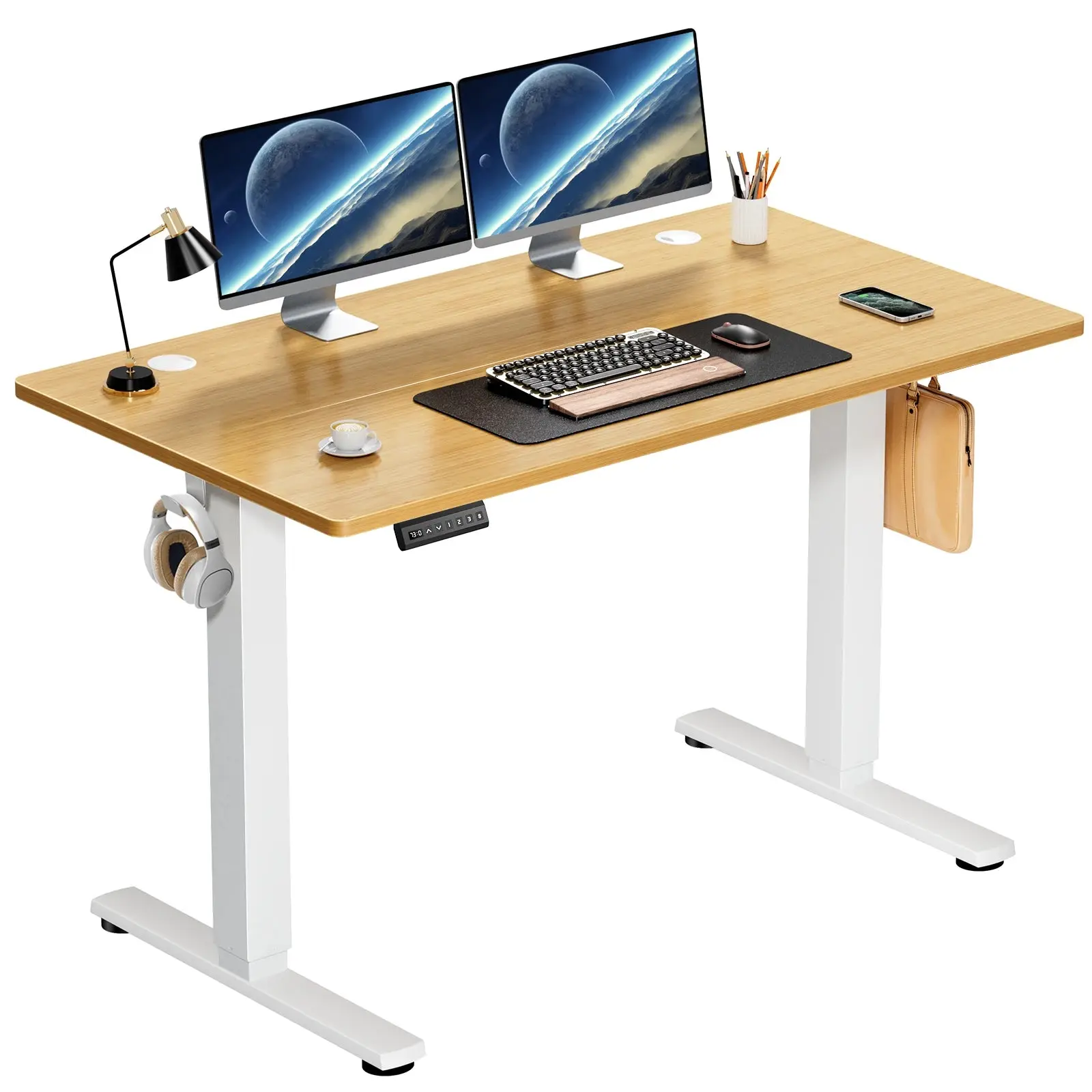 Electric Height Adjustable Standing Desk with Memory Presets (40" x 24")