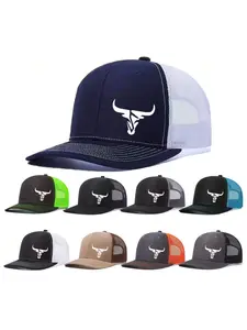 Unisex Baseball Cap with Bull Head Design, Adjustable Trucker Style, Breathable Mesh Material, Ideal for Men & Women, All-Season Wear