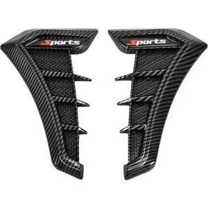 2PCS Carbon Fiber Look Side Fender Vent Covers – Sporty Style TPU Decorative Fender Trim, Universal Fit for Cars & SUVs, No-Drill Adhesive Installation