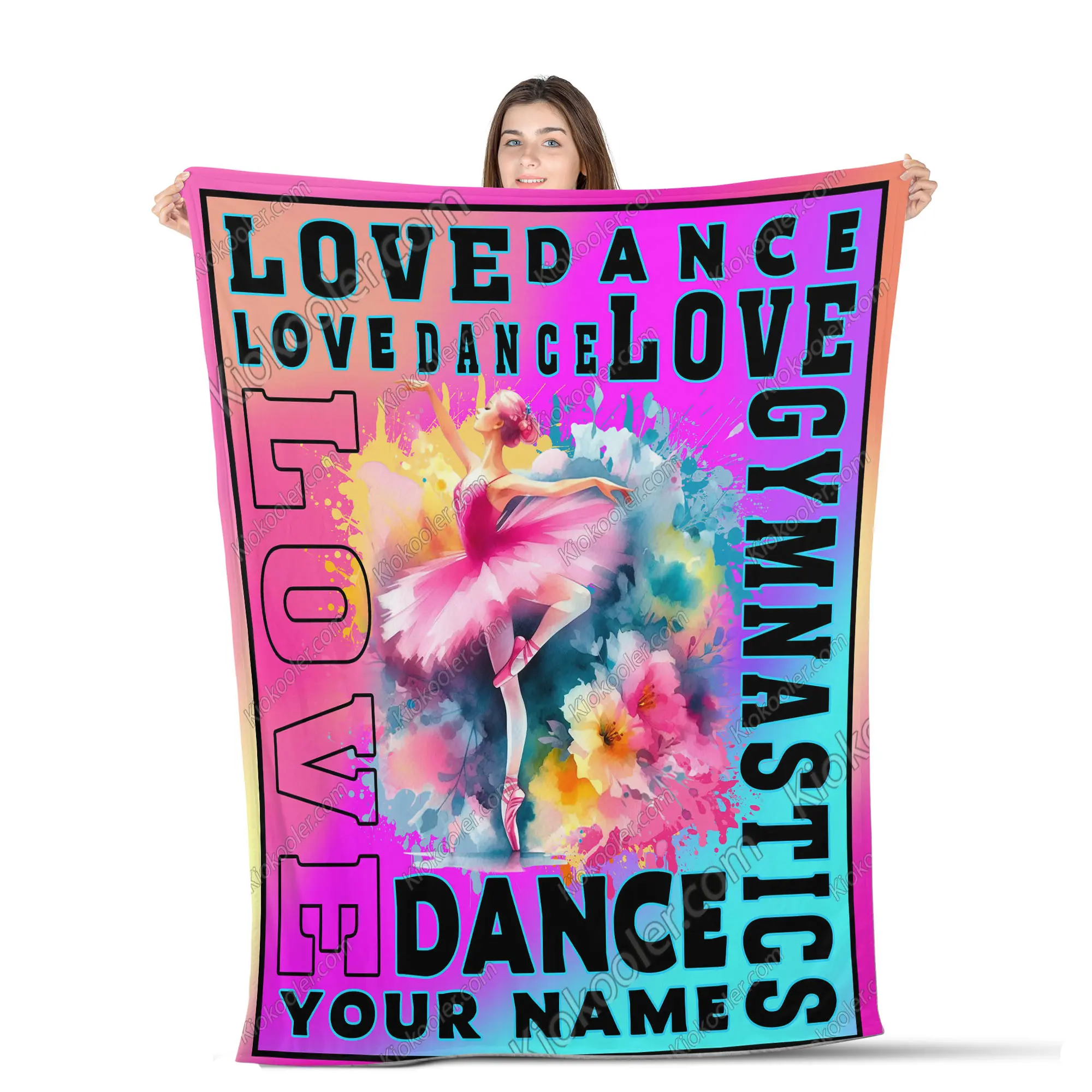 Custom Name Love Dance All Season Blanket Throws Blanket Comfort Warmth Soft Blanket Fleece Blanket, Sherpa Blanket, Gift For Dance Lover, Ballet Decor