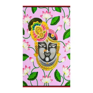 8x5 Feet Fabric Reusable Lord Krisha's Backdrop Banner for Janmashtami, Baby Shower or any Auspicious Occasions or pooja