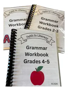Faith in Literacy Grammar Skills Practice Books for Grades K-5 Levels 1, 2, & 3 Engaging Workbooks for Grammar Skills & Writing Development