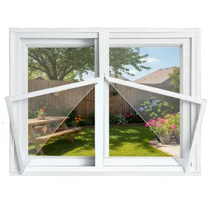 White Zipper Window Screen Mesh, No-Drill Openable Mosquito Net for Windows, Breathable Insect Protection Screen for Bedroom, Living Room, Kitchen, and Balcony