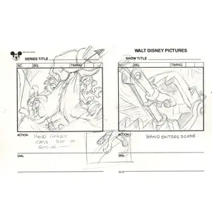 Chip n Dale Rescue Rangers Original Production Animation Storyboard Walt Disney FIRST EPISODE 1988 A76