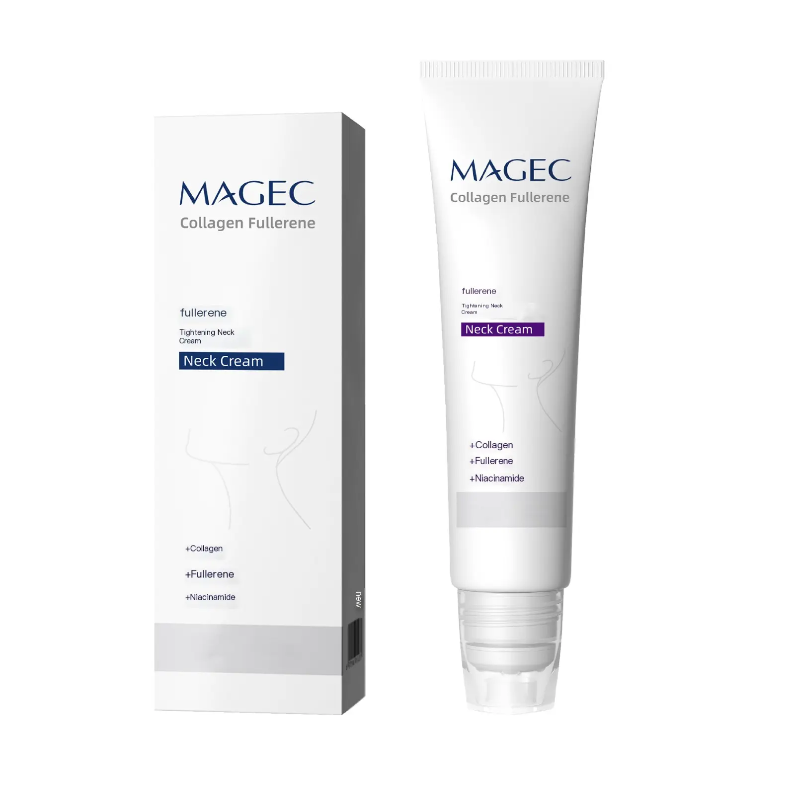 Neck Firming Cream,Five Rollers for All Around Massage,Collagen Neck Cream,Reduces Wrinkles and Double Chin,Relieves Edema,Suitable for Wrinkled Skin,with Hyaluronic Acid,VitaminC+E