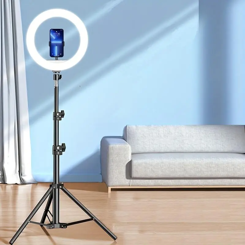 Portable Selfie Ring Light with Tripod Stand, Adjustable LED Ring Light with Phone Holder, Selfie Light with Flexible Bracket for Live Stream & Photography, Selfie Video Light, Selfie LED Lights, Mobile Phone Accessories
