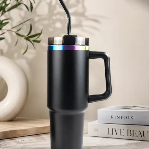 KQP Customized Leak-Proof Insulated Water Bottle - Stainless Steel Laser Engraved Tumbler, Personalized Gift for Personalized Accessories Lovers, with Straw Cleaner & Metal Straw, Multi-Size Portable Reusable Kitchenware