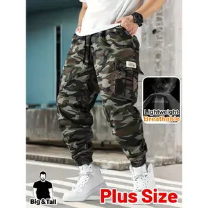 Men's Plus Size Camouflage Cargo Pants - Heavy-Duty Outdoor Trousers with Multi-Pocket Design, Vintage Camo Print, Lightweight Breathable Suitable for, Hunting,, Casual Wear (Regular Fit Tapered), PLUS SIZE
