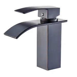 Waterfall showerhead bathroom faucet, single handle bathroom sink faucet in Oil Rubbed Bronze