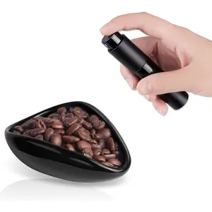 Coffee Bean Dosing Cup and Spray Bottle Set - Ceramic Espresso Accessories Kit, 8ml Static Reducing Sprayer for Cafe, Home Use | Barista-Approved Dosing Tools (Black)