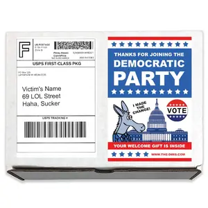 Democratic Party Prank Box: Anonymous Gag Gift, Gets Mailed Directly to the Victim, Family Member, or Friends