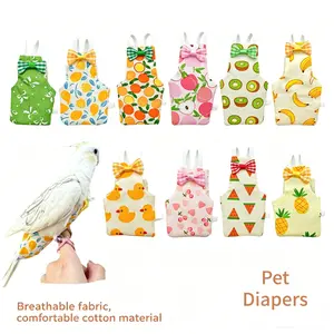 5-Pack Adjustable Parrot Flight Suit Diapers, Practical Nappy Outfit for Budgie, Cockatiel Pet Bird Supplies