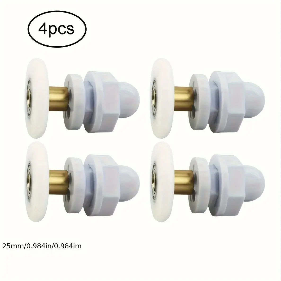 4-Pcs Plastic Sliding Door Rollers, 23Mm Track Wheels with Core for Shower Glass Doors & Bathroom Cabinets, Durable Hardware Components, 4Pcs