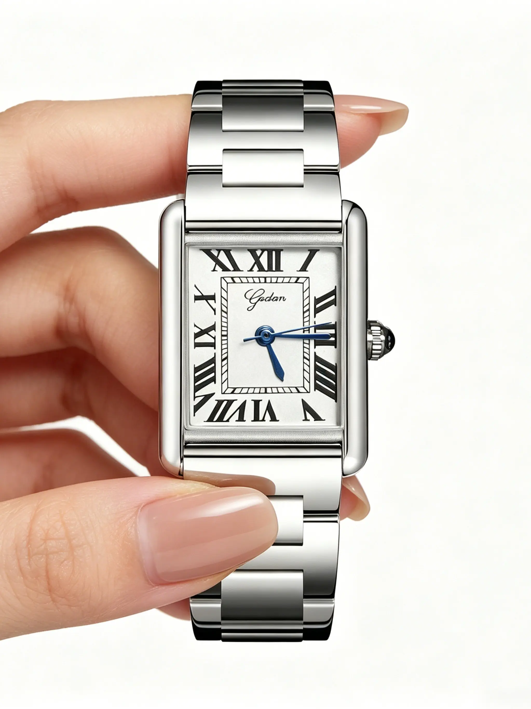 Women's Casual Waterproof Square Quartz Watch, Square Wristwatch, Silver Color Stainless Steel Band, Durable and Fashionable Design, Perfect for Daily Wear, Quartz Wrist Watches, Fashionable Stylish Watch