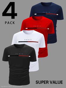 Men's Sport Quick-Dry Short Sleeve T-Shirt Set, Pure Color Round Neck Training Top, Breathable Fast Dry, Gym Essential, Running, Basketball, Football, Cycling, Breathable Activewear