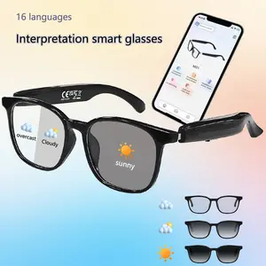 JEYUIN  Smart Glasses 160 Languages Chat GPT Audio Glasses for Men Women Microphone Speaker HD Voice Calls HIFI Music Quality Hands-Free Calling Color Changing Lens Suitable for Riding Driving Travel Black Friday Cyber Monday