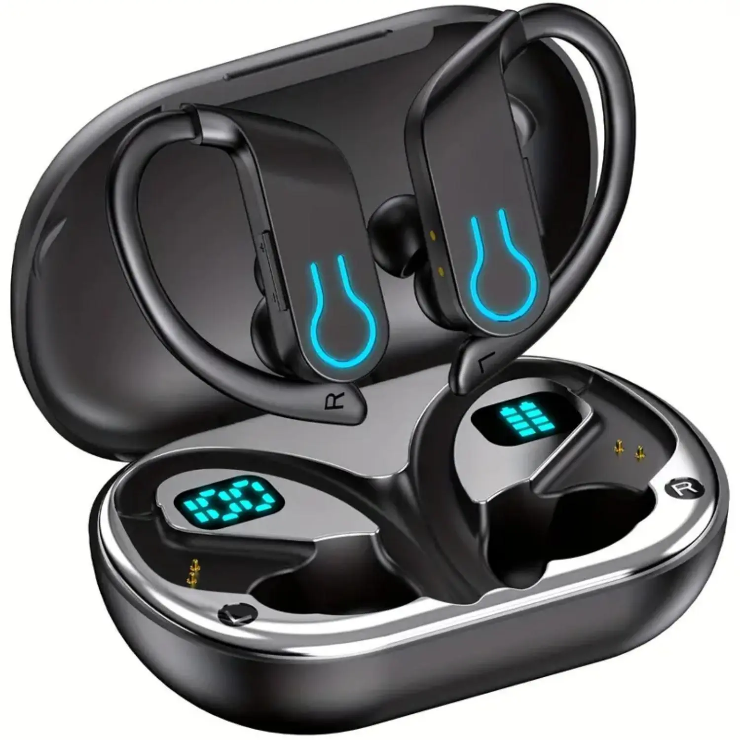 Wireless Bluetooth Earbuds 120H Playtime Bluetooth 5.3 Ear Buds for Sports, Hi-fi Stereo Earphones with LED Display Charging Case, Headphones for Running/Workout Audifonos Bluetooth inalambricos