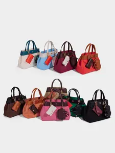Large Capacity Casual Satchel, New Trendy Crossbody Bag, Spring Summer Commute Shoulder Bag, Patched Thick Canvas, European Fashion Colorblock Handbag