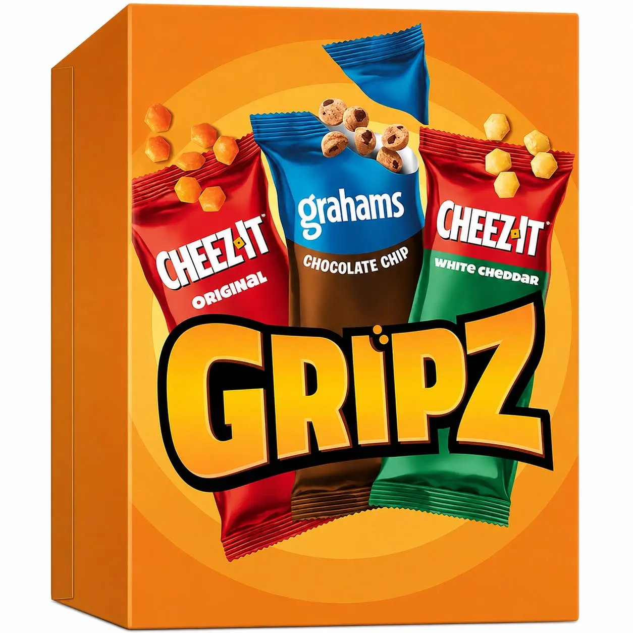 Gripz Mini Baked Snack Crackers, Sweet and Salty Snacks, Variety Pack, 11oz Box (12 Pouches)