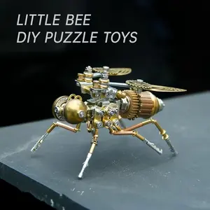 DIY Mechanical Steampunk Bee Model Kit, 3D Insect Puzzle Assembly Set, Creative High Difficulty Handmade Art, Perfect Gift for Boyfriend