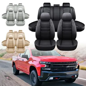 Pickup Seat Covers For Chevy Silverado GMC Sierra 2007-2025 2026 1500 2500HD 3500HD Crew Cab,Front Seat Full Coverage For Chevrolet Truck Car Interior Accessories