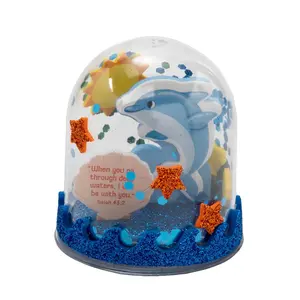 2 1/2" Religious Dolphin & Beach Summer Glitter Globe Craft Kit - Makes 12