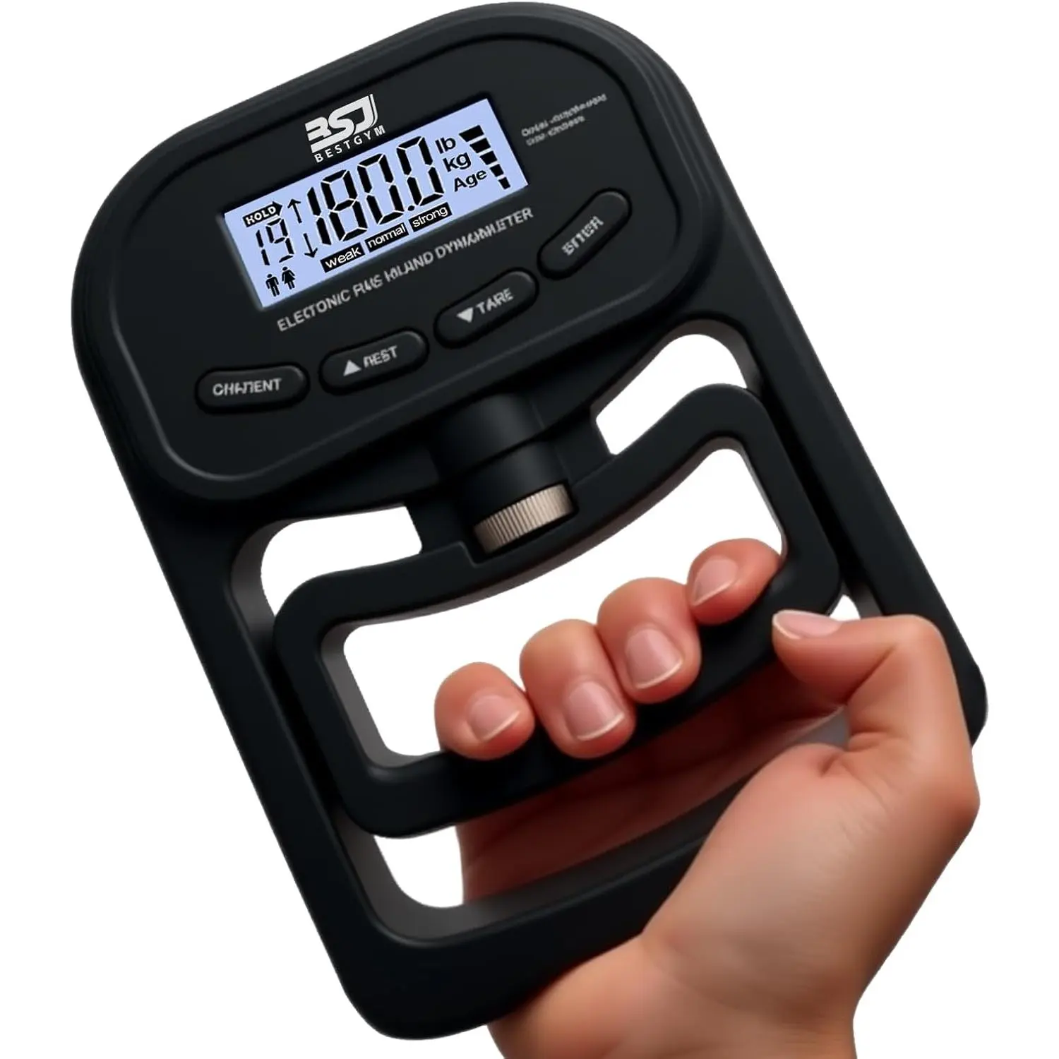 Battery-Powered Hand Dynamometer - 396lbs/180kg Universal Hand Strength Tester with LCD Display, Home Supplies for Sports, Comfortable Gym at Home Strength Training
