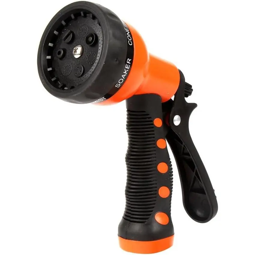 Adjustable Garden Hose Nozzle - 7 Spray Patterns (Jet, Shower, Flat, Center Soaker) for Home Improvement, Garden Watering & Irrigation