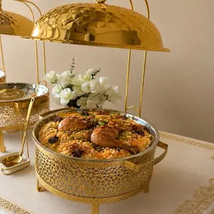 Sultan Dome Chafing Dish Gold - 8L, Stainless Steel, Heat Retention Design, Limited Stock Available, Perfect for Weddings, Parties, and Catering Events