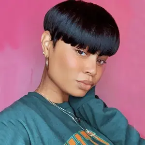 Unipearl Pixie Cut Human Hair Wig with Bangs for Women, 150% Density Brazilian Remy Hair, Easy to Wear, Short and Natural