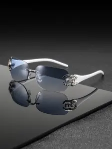 Men's Metal Frameless Gradient Sunglasses, High-End American Style, Fashionable for Driving, Vacation, Business, Party