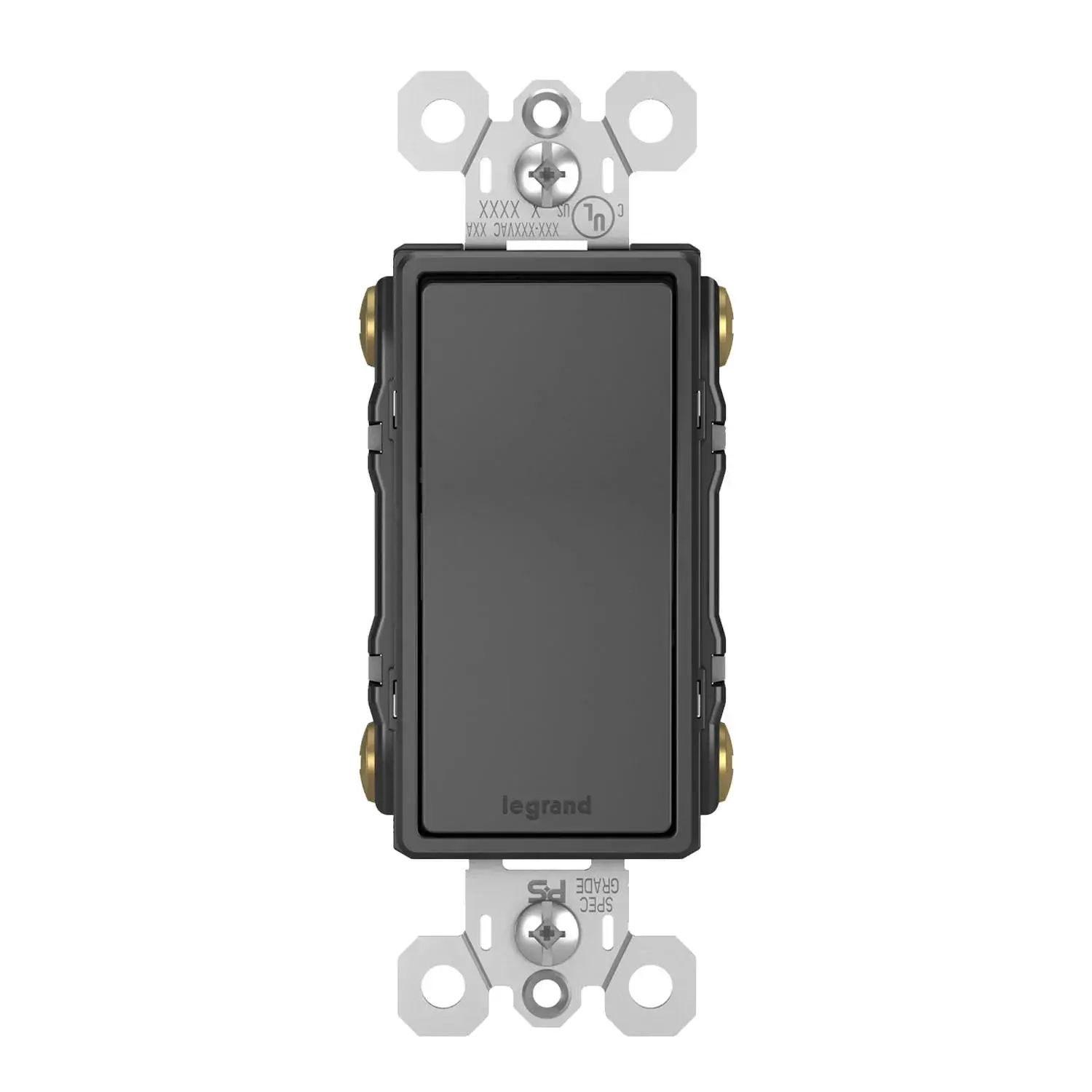 Legrand TM874BK radiant Light Switch, 15A, Single Pole/3-Way/4-Way, Black