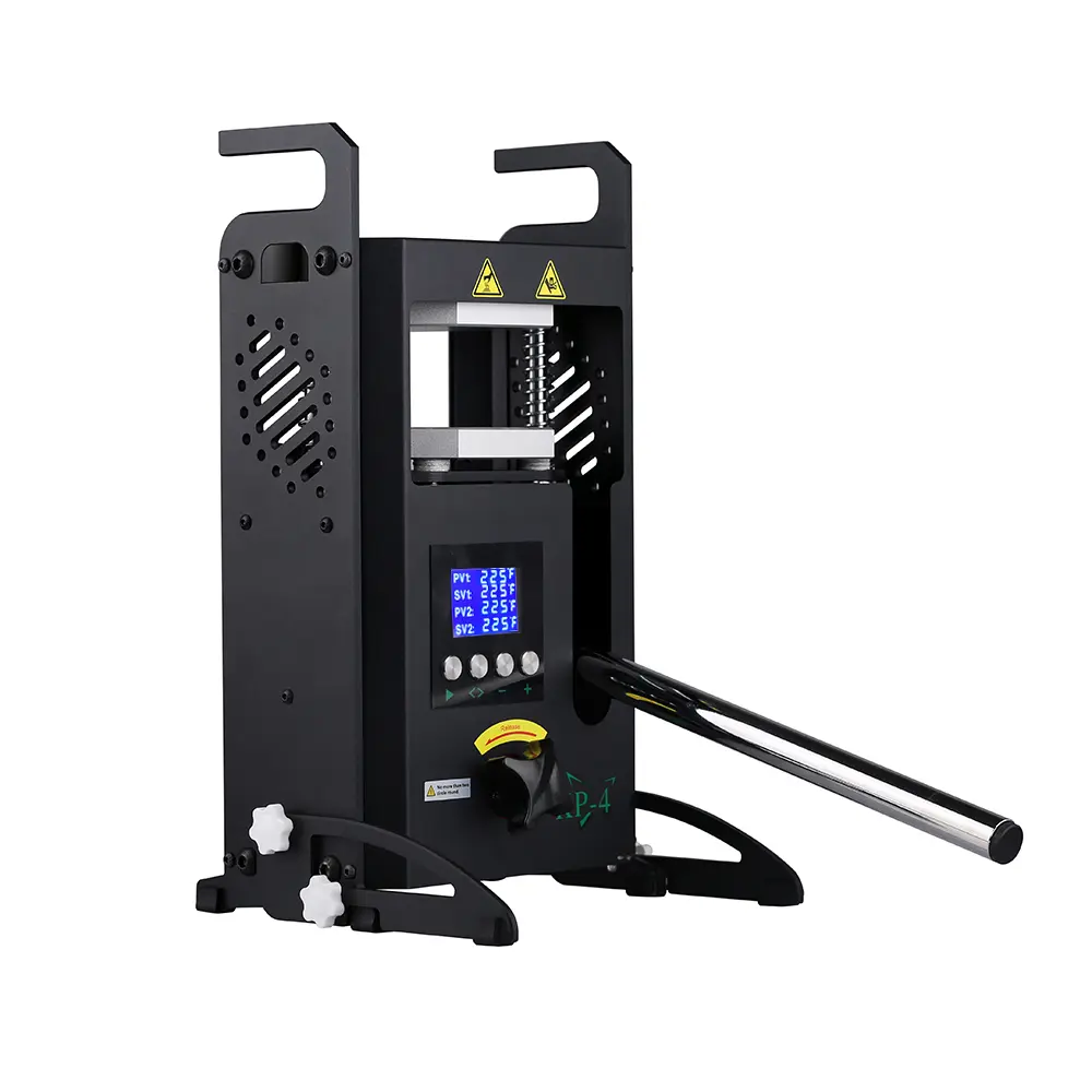 4T Hydraulic Heat Press Machine with 4x4 In Dual Heating Panels, LCD Digital Display, Precise Temperature Control, Easy to Operate for Home Use & Home Studios Portable Manual Specialty Kitchen Utensil, 192 * 145 * 370Mm, 4 Tons