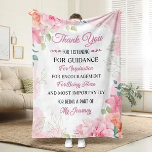 Thanksgiving Floral Blanket, Soft Flannel Home Sofa Warm Throw, Anti-Allergy Knit Fabric, Digital Print, Ideal Gift for Bed, Couch, Camping, Travel