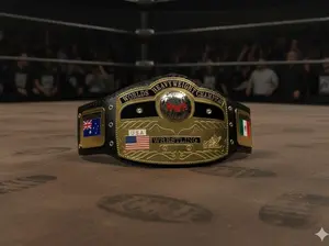 DOMED GLOBE HEAVYWEIGHT CHAMPION 2mm ZINC METAL PLATES BELT ADULT SIZE Wrestling Championship Belt with USA & Mexico Flags