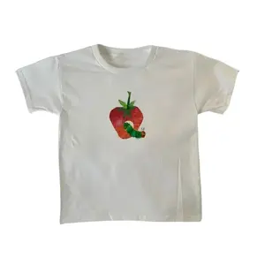 Caterpillar Eating Strawberry Tee,  kawaii streetwear,shop,Casual t-shirt