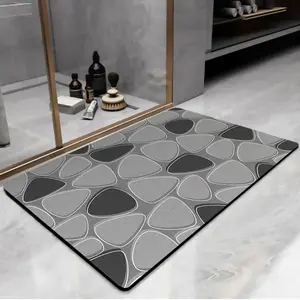 Pebble Pattern Rectangle Bath Mat, 1 Count Non-slip Soft Absorbent Bathroom Mat, Home Decor for Kitchen & Bathroom