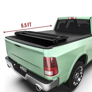 6.5 Ft Bed [Fits 2002-2024 Dodge RAM 1500 Classic & 2019-2026 RAM 1500 New body & 2003-2026 RAM 2500 3500] Soft Quad Fold Truck Bed Tonneau Cover