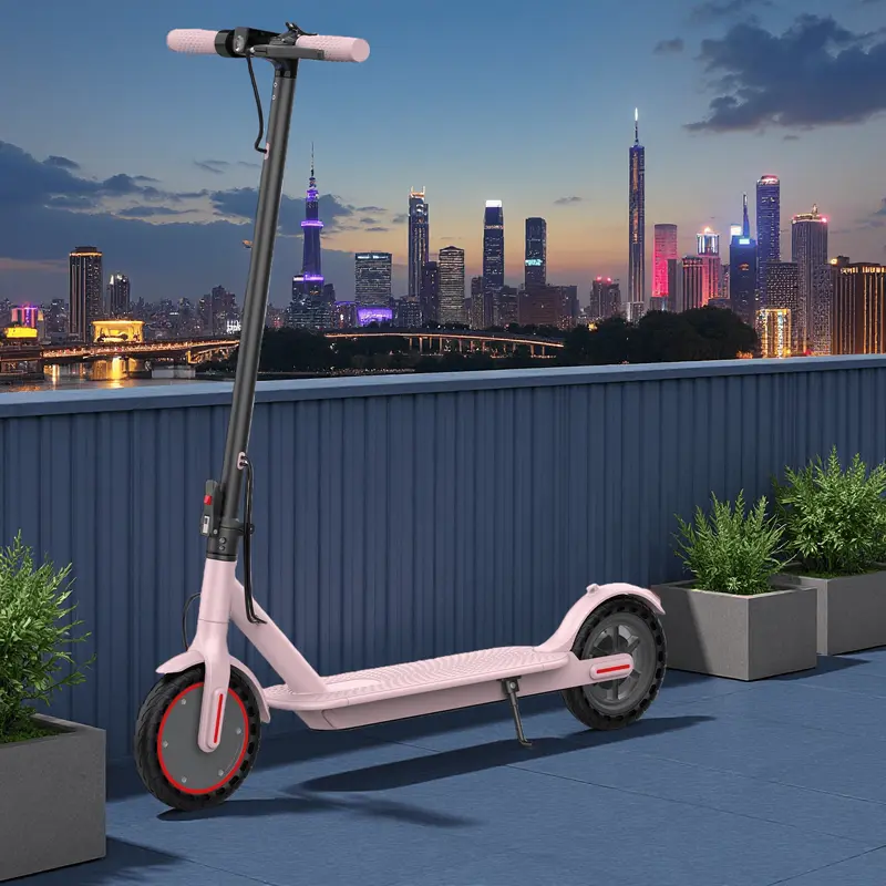 Pretty in different colors & Powerful: 350W motor, 8.5" anti-skid solid tires. Your chic and reliable electric scooter for a smooth, puncture-proof ride.